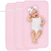 Yaopelky 3 Pack Washable Reusable Waterproof Changing Mat Longer Changing Table Cover Pink