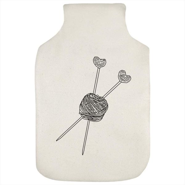 'Knitting Needles & Thread' Hot Water Bottle Cover (HW00027248)