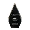 Custom Appreciation Award with Personalized Text Engraved Solid Acrylic Flame Series Black Business Awards
