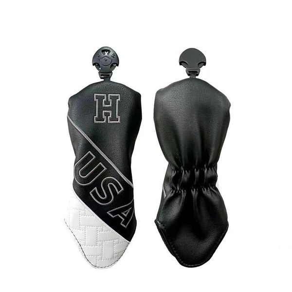 Golf Headcover Driver Cover Wood Cover Utility UT Cover Single Item 1 3 5 H USA (H# Black)