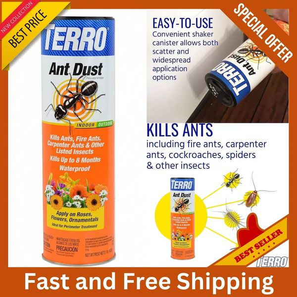 TERRO T600 Ant Dust Powder Killer for Indoors and Outdoors and Other Insects 1LB