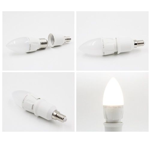 (5pcs/Pack) YiLighting - E14 European Base to E26/E27 Edison Base LED Light Lamp Bulbs Sockets Adapter Converter Used for LED and CFL lights, (Not for Incandescent light bulbs)