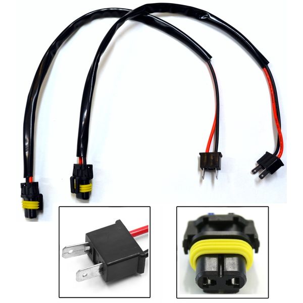 Conversion Wire H7 to 9006 Two Harness Low Beam Female Socket Replace Bulb OE
