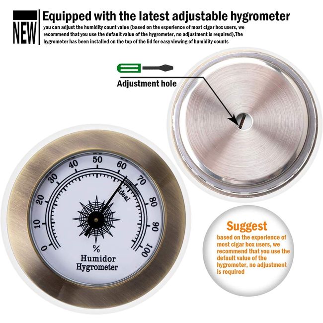 Hygrometer for Humidor SS