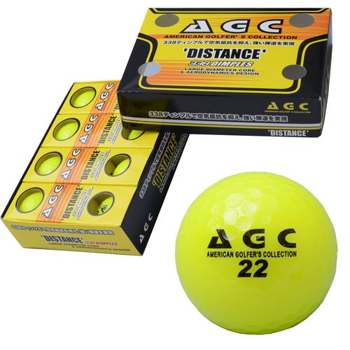 LEZAX AGC Golf Balls 2 Pieces 1 Dozen (12 Pack) Neon Yellow AGBA-4714 YE