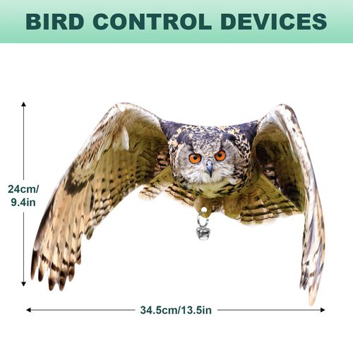 Vicsiyi Owls to Keep Birds Away: 2Pcs Fake Owls with Reflective Tape for Garden Patio, Bird Scare Reflective Hanging Decoration to Keep Birds Pigeon from Windows Tree Garden