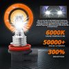 H11 Front LED Headlight Super Bright Bulbs Conversion Kit White 6000K Low Beam