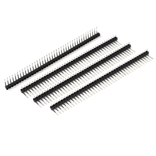 sourcing map Right Angle 40-pin 2.54mm Single Row Male Pin Header Strip 4pcs