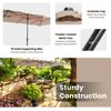 15 x 9 Ft Double-Sided Polyester Fabric Patio Umbrella & Crank Handle Vented Top