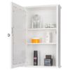 Medicine Storage Cabinet - White, Mirrored Door, Adjustable, MDF & Wall Mounted