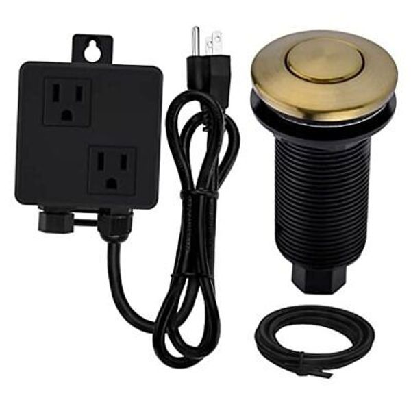 SinkTop Garbage Disposal Air Switch Kit with Long Button Champagne Bronze