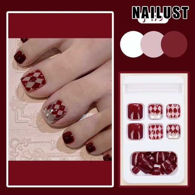 Toe Nails  [Set of 24] Nail Tips Nail Tips Nail Stickers False Nails False Nails Present Paste Nails Peelable Summer Nails Nail Supplies Nail Art Nail Parts NAILUST