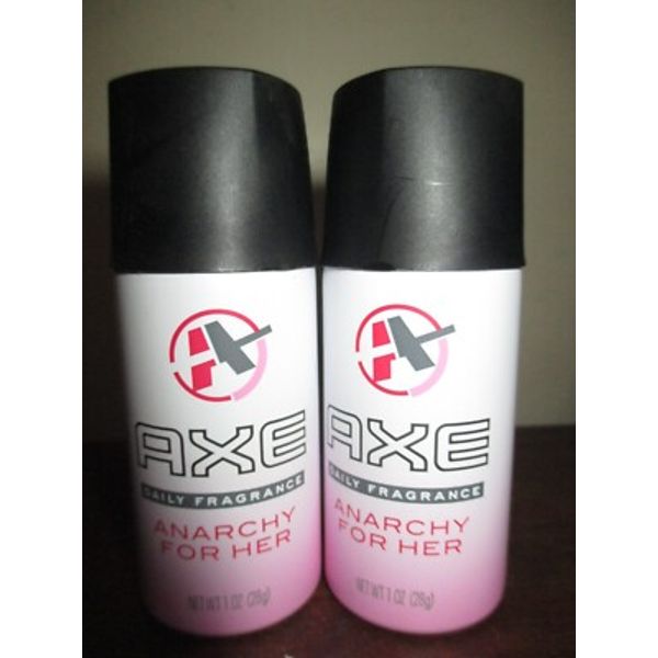 2x Travel size Axe Anarchy For Her Deodorant Body Spray 1 oz