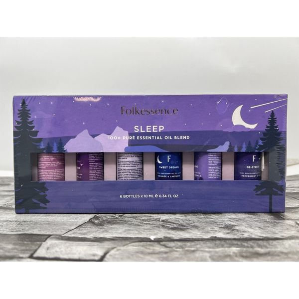 6 Pack Folkessence Essential Oils Sleep Aromatherapy Variety Pack new sealed