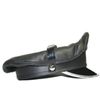 sn Genuine Leather Biker Silver Peak Thin Chain Muir Cap (M)