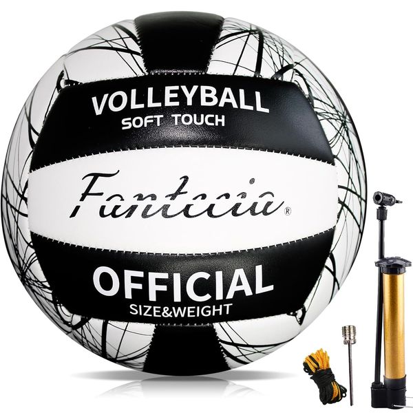 Fantecia Volleyball Offizielle Größe 5 für Spiele im Freien, Weiche Beachvolleyballer für Jugendliche Erwachsene, Anfängertraining Volleyball