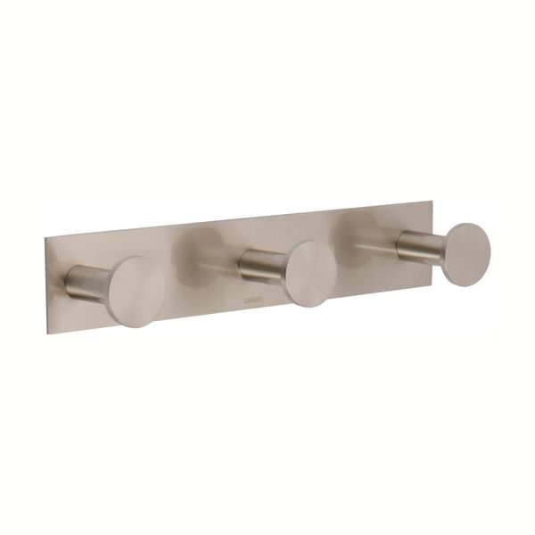 Ginger 2810T/SN Surface Triple Robe Bath Towel Hook, Satin Nickel