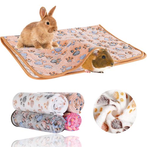 Grddaef 4Pcs Inch Guinea Pig Blanket, 30X20 Bunny Washable & Plush Flannel Sleeping Mats Pad Rabbit Bedding Cage Liners for Hamster Guinea Pig Chinchilla Hedgehog Ferret Small Animal
