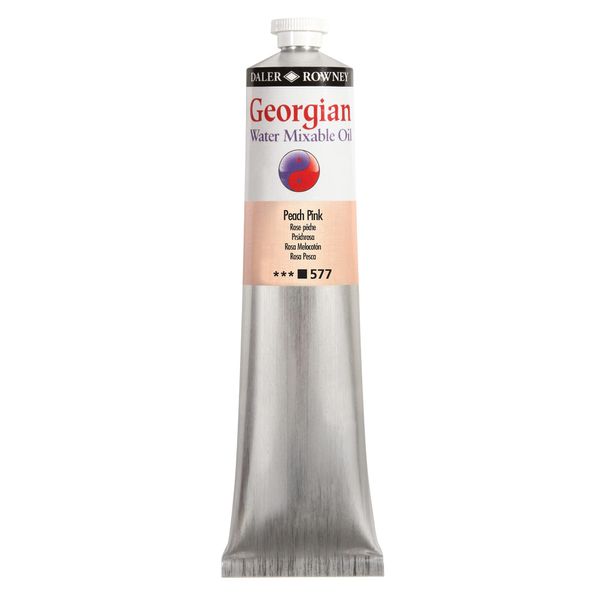 Daler Rowney Georgian Water Mixable Oil Paint Peach Pink 200ml Tube - Art Paints for Canvas Paper and More - Oil Painting Supplies for Artists and Students - Artist Oil Paint for Any Skill Set