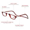 Clic Magnetic Reading Glasses, Computer Readers, Replaceable Lens, Adjustable Temples, Original, (S-M, Red, 1.75 Magnification)