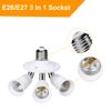 ELECTOP E26 E27 Adjustable Socket Splitter,3 in 1 Socket White Bulb Base Adapter Lamp Holder,360 Degree Rotating 180 Degree Bending