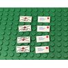 Lego 4 White Tile 1x2 Envelope With Seal / 4 Mail With Address And Stamp Pattern