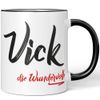 JUNIWORDS Tasse, Vick, die Wundervolle, Schwarz (5307754)