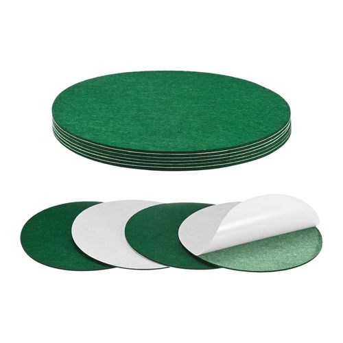M METERXITY 10-Pack Lamp Base Felt, 7 Inch Dia. 2mm Thick Self Adhesive Round Fabric Felt Pads for Lamp/Furniture/DIY, Non-Slip Fiber Backed Patch Circles with Adhesive Backing [Green]
