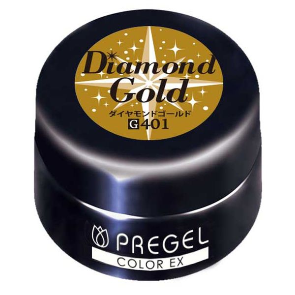 PRE GEL Color EX Diamond Gold CE401 UV/LED Compatible Color Gel