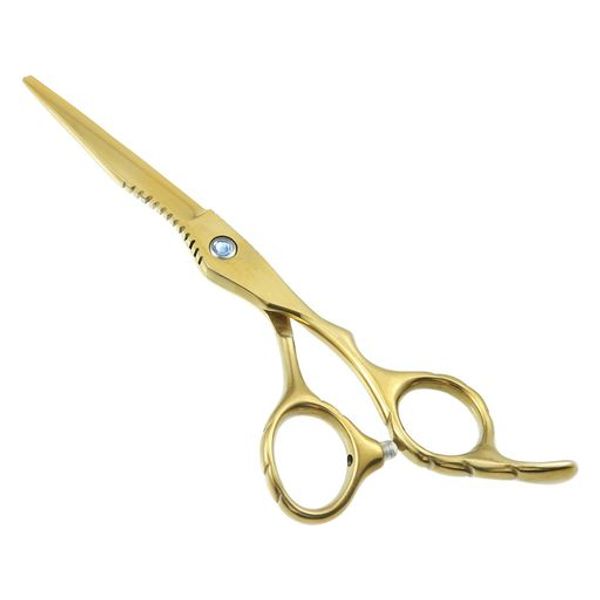 VOCOSTE Professional Hair Cutting Scissors 6.5&quot; Hair Scissors for Home Use Stainless Steel Barber Scissors Gold Tone