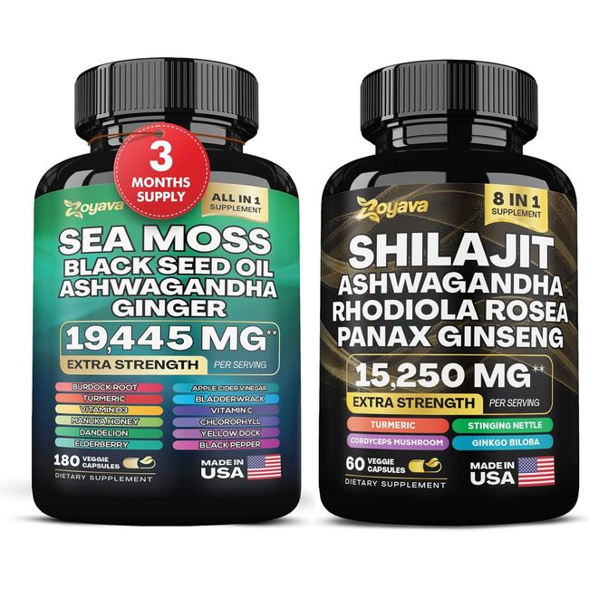 Sea Moss Supreme16 Blend 19,445 MG and Shilajit 15,250 MG - Synergy Bundle