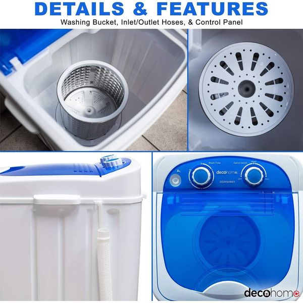 Portable Washing Machine for Apartment, Dorm 8.8lb capacity Deco Home new