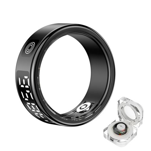 Smart Ring with LED Display for Women, IP68 Waterproof Smart Rings for Men, Sleep, Blood Oxygen, Heart Rate, Steps Smart Ring Health Trackers. (Black, 11)