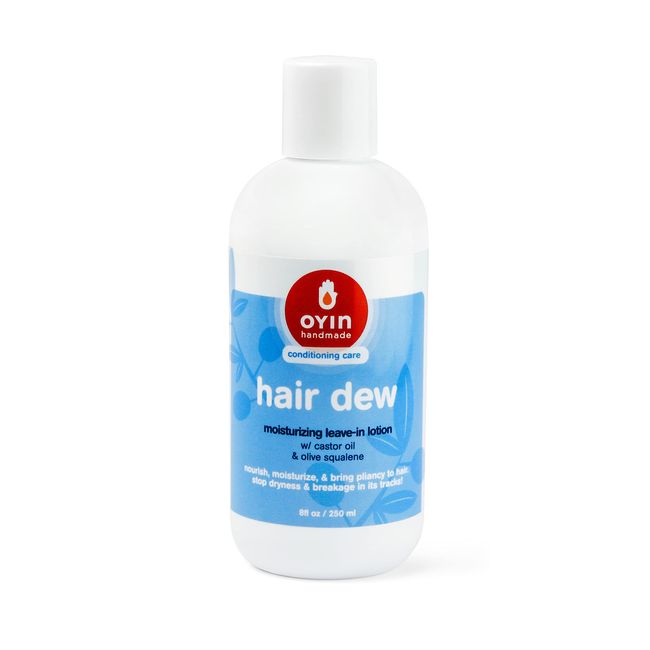 Oyin Handmade Hair Dew Daily Quenching Hair Lotion with Castor Oil and Olive Squalane , 8 oz