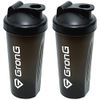 GronG Protein Shaker, Black, 20.3 fl oz (600 ml), Set of 2
