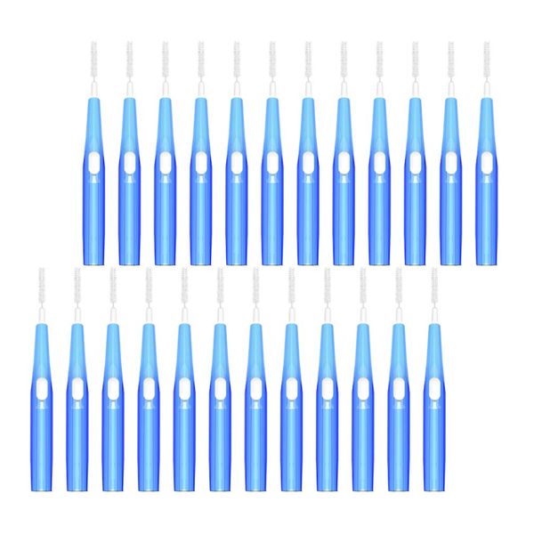 ULTNICE 30pcs Blue 0.7mm Interdental Pick Brushes Retractable Floss Head Toothbrush Cleaning Teeth Brushes Between Teeth Pick Brush Flosser