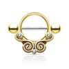 Autiga Nipple Piercing Nipple Piercing Nipple Shield Barbell, Stainless Steel, Crystal