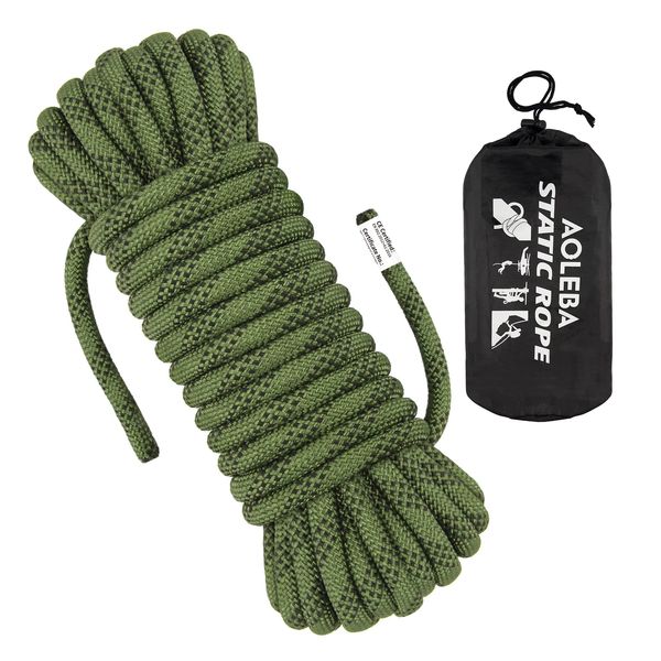 AOLEBA 10.5 mm Static Climbing Rope 10M(32ft) 20M(64ft) 30M(96ft) 50M(160ft) 70M(230ft) Outdoor Rock Climbing Rope, Escape Rope Ice Climbing Equipment Fire Rescue Parachute Rope