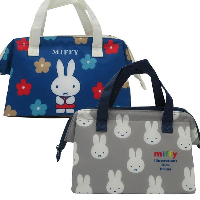 Miffy Insulated Bag Wired Navy Flower 7742 Square BW21-15