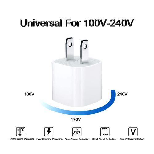USB Wall Charger,Small iPhone Charger Box,Travel Plug Cube 5W Power Adapter for iPhone SE 2020/12 Pro Max/11 Pro Max/XR/X/8 Plus/7/6S/6S/6/5,Galaxy S7/S6/S5 Edge,LG,HTC,Huawei,Moto,Kindle