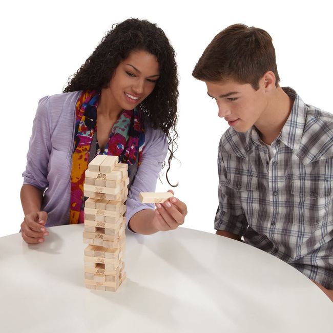 Hasbro Jenga Classic Game with Genuine Hardwood Blocks,Stacking Tower Game  for 1 or More Players,Kids Ages 6 and Up
