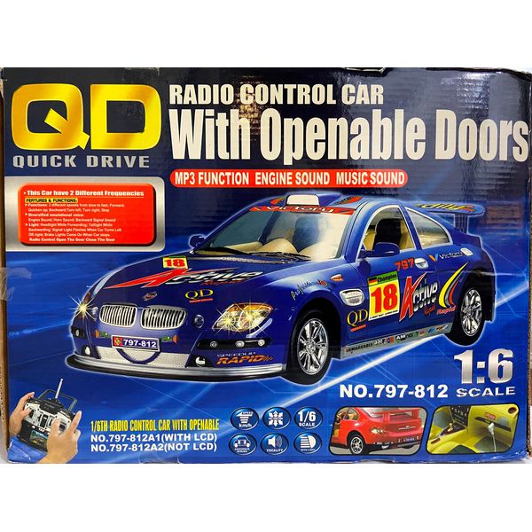 RADIO CONTROL GTA 797-812 LUXURY SPORTS CAR SERIES BLUE 33"X14"X11" 13 lb NIB