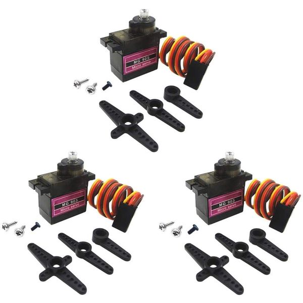 ICQUANZX 3pcs MG90S Metal Gear Micro Servo Motor RC Helicopter Airplane Car Boat