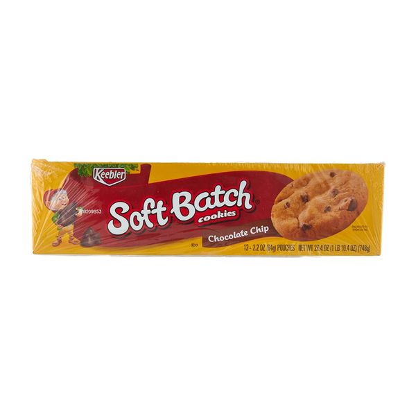 Keebler Soft Batch Cookies, Chocolate Chip, 2.2 oz Pouches (Pack of 12)