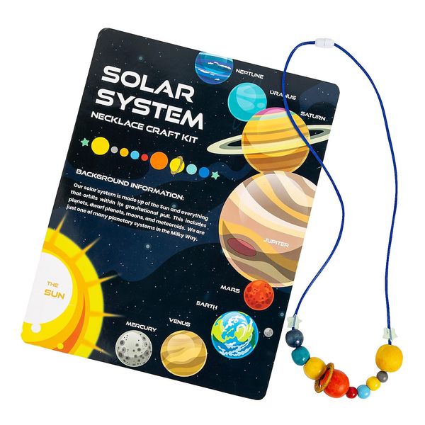 Fun Express Solar System Beaded Necklace Craft Kit - Makes 12