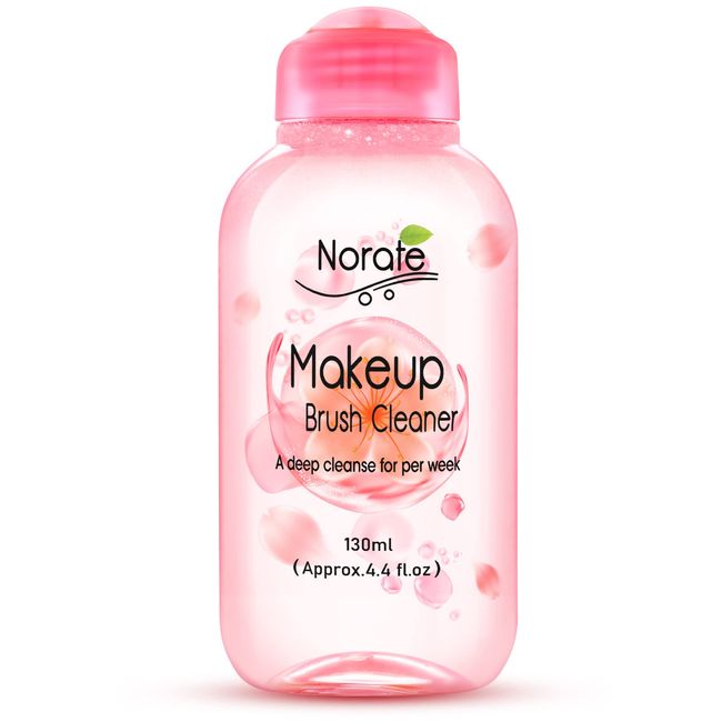 Norate Makeup Brush Cleaner Solution, Make Up Brush Cleaner Cleanser, Makeup Cleaner for Makeup Brushes, Makeup Sponge, Powder Puff, Deep Clean Makeup Brush Shampoo, Cruelty-Free Formula 4.4 FL.OZ