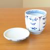 Chawan Mushi Dish, Set of 3, Dinnerware Set, Arita Ware, Split Flowers, Outer Lid