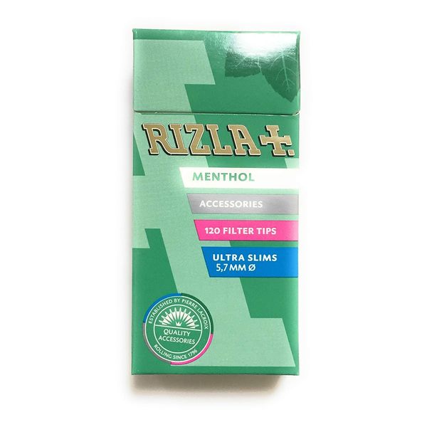 Rizla Menthol Ultra Slims Filter Tips 120 Tips Per Pack - 5 Packs (600 Tips)
