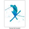 Freestyle Skiing Watercolor Wall Art Print Set - Cute Home Decor for Boys, Teens, Kids Bedrooms, Den and Office - Great Gift for Skiers and Extreme Sports Fans - Four 8x10 Photos - Unframed
