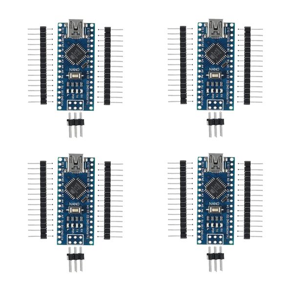 AEDIKO 4pcs for Nano V3.0 ATmega328P Module CH340G 5V 16M Mini USB Micro Controller Development Board with PIN Headers Pin Unsoldered